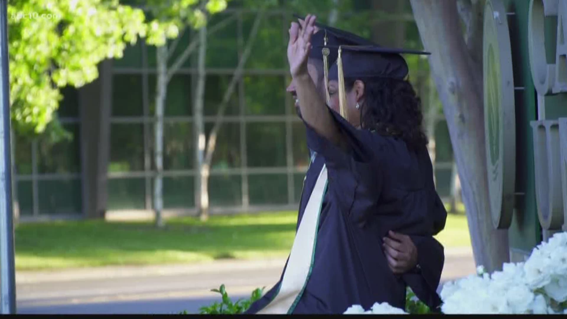 61-year-old mom graduates from college with youngest son (May 11, 2018)