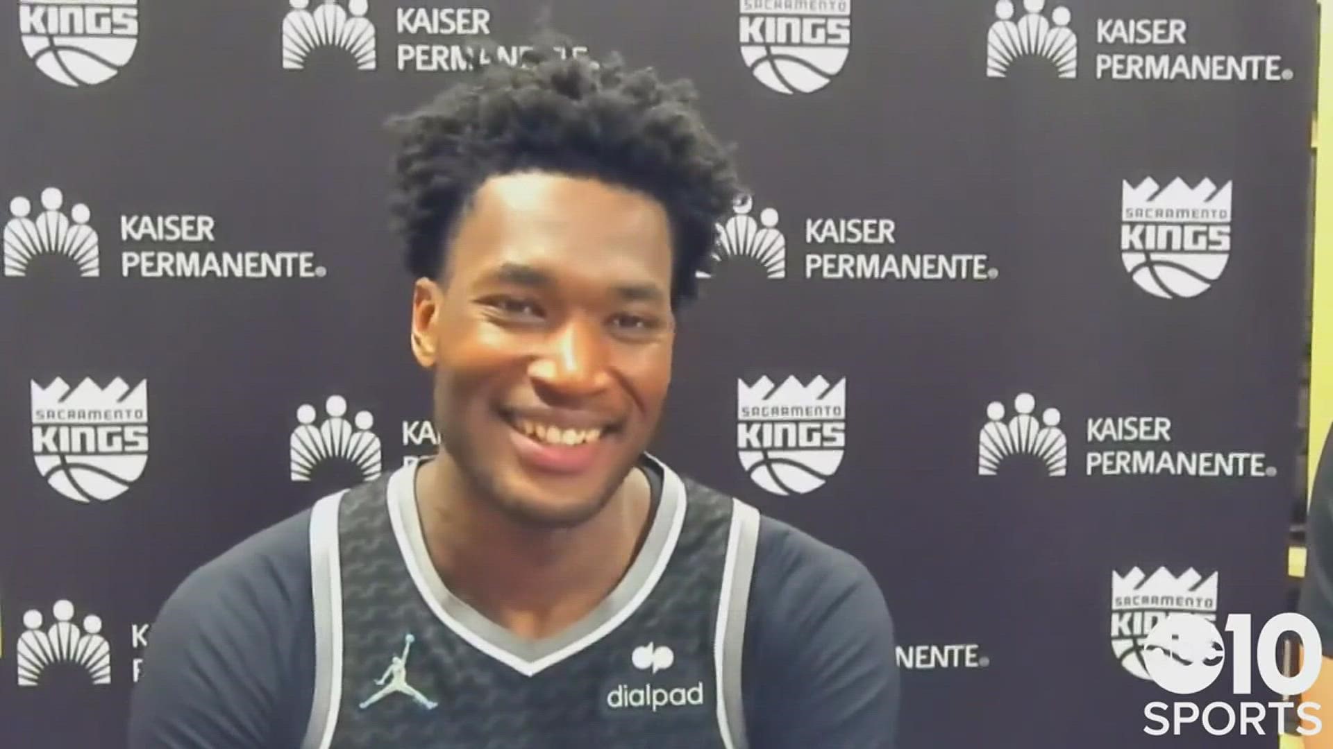 Damian Jones discusses the first NBA game winning bucket of his career to lift Sacramento to a 110-109 victory over the Pacers in Indiana on Wednesday.