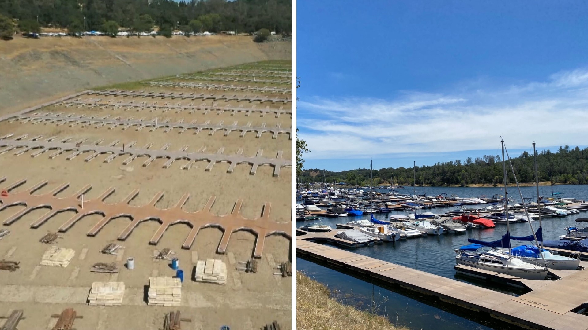 Folsom Lake and its water level has been the beneficiary of historic storms as well as drought. But unlike other California reservoirs, it's nearly full.
