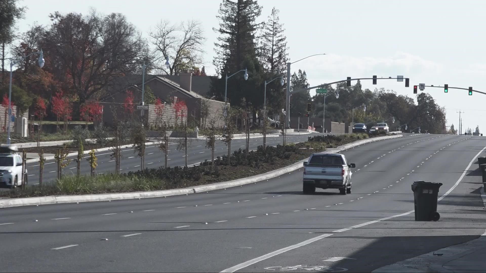 Part of the project included widening Hazel Avenue from four to six lanes between Madison Avenue and Gold Country Boulevard.