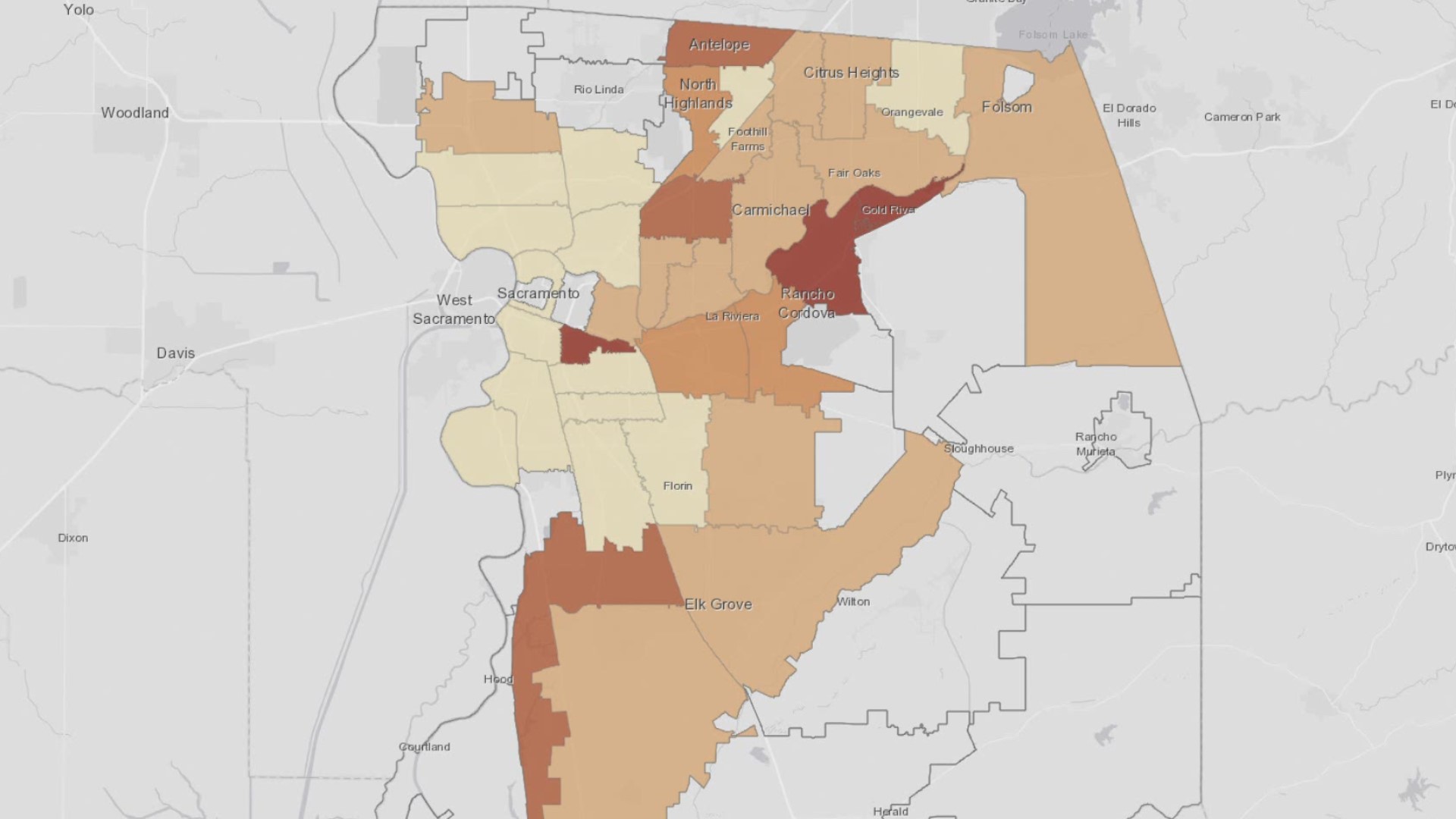 Sacramento Zip Code Map Sacramento County's coronavirus cases by zip code | abc10.com