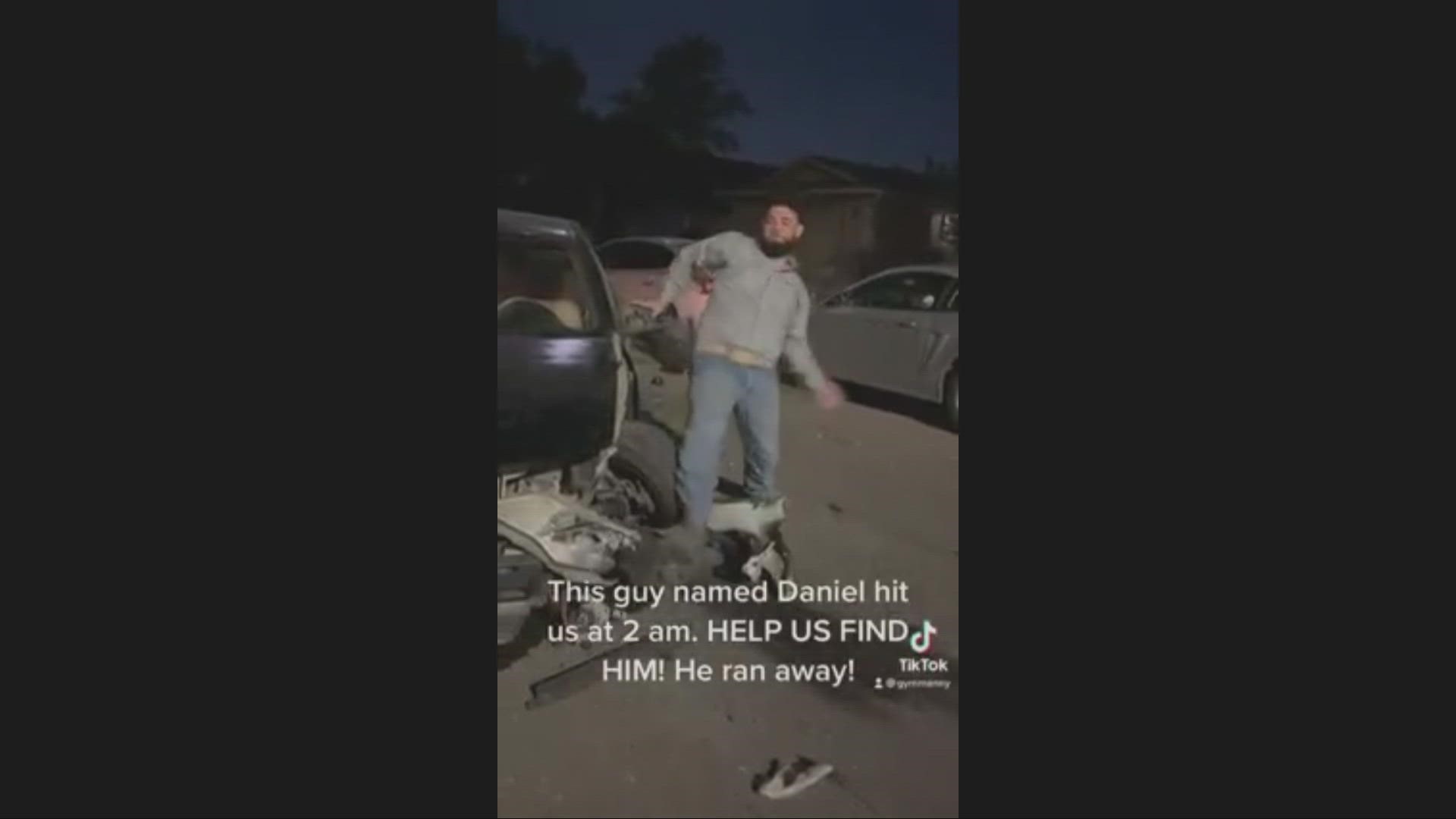 Sacramento police need help identifying a suspected drunk driver caught on a TikTok video slamming into parked cars. He fled the scene shortly after the accident.