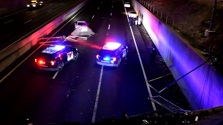 Debris falls onto northbound Capital City Freeway after collision on overpass