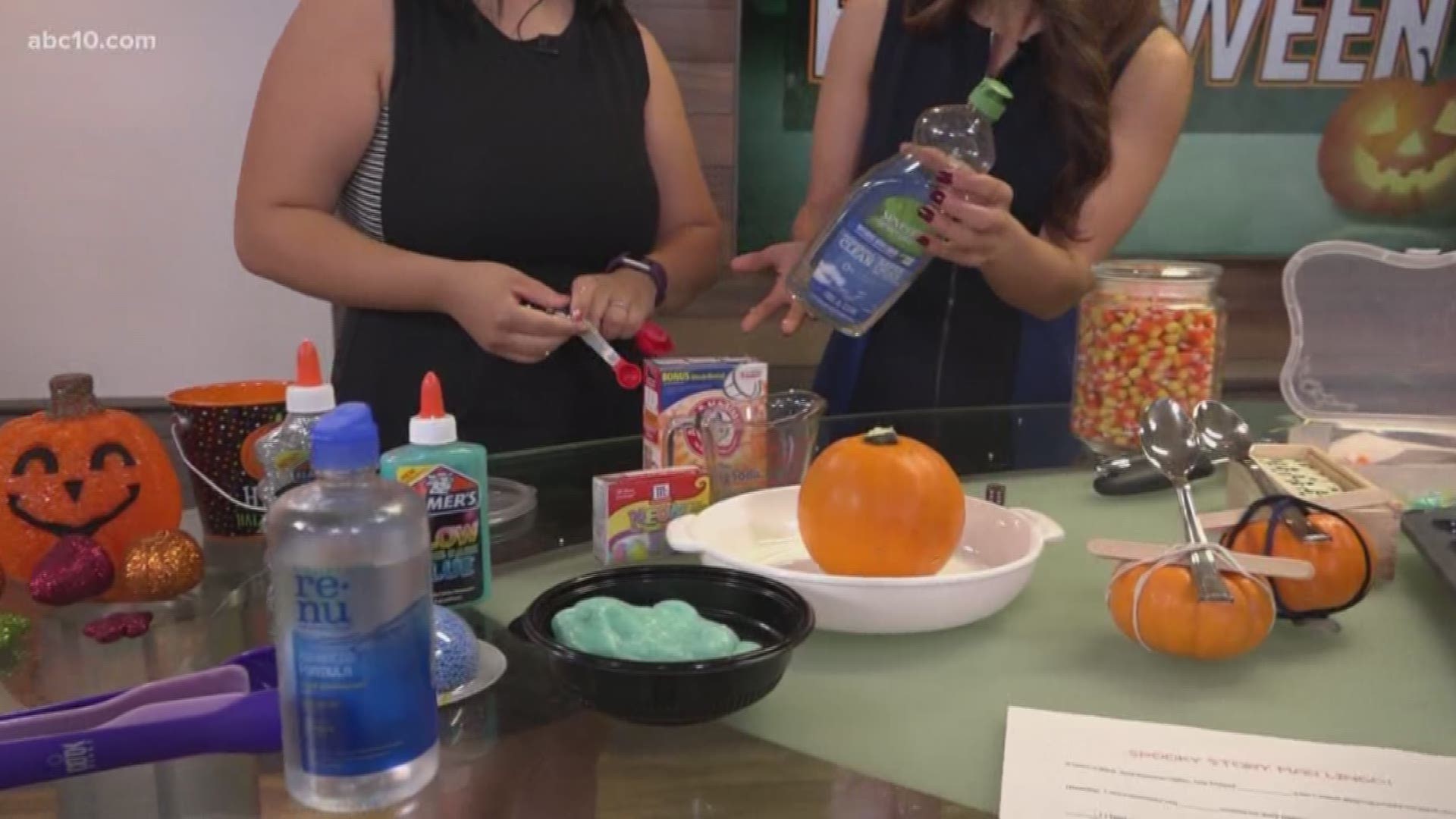 Jennifer Chen Tran, from Best in Class Education Center in Roseville, shows some Halloween-themed learning activities that parents or caregivers can do with their children.