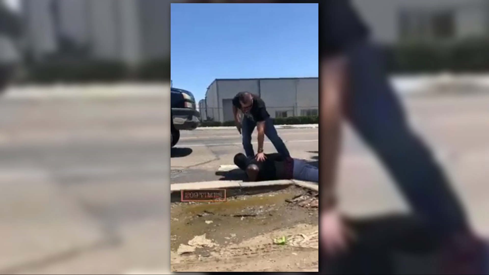 The Stockton Police Department is reviewing a traffic incident caught on video where an off-duty officer detained a man at gunpoint on State Highway 99.