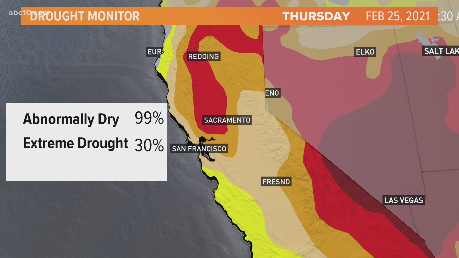 Much of the Sacramento and San Joaquin Valley regions are seeing abnormally dry or drought-like weather so far in winter 2021.