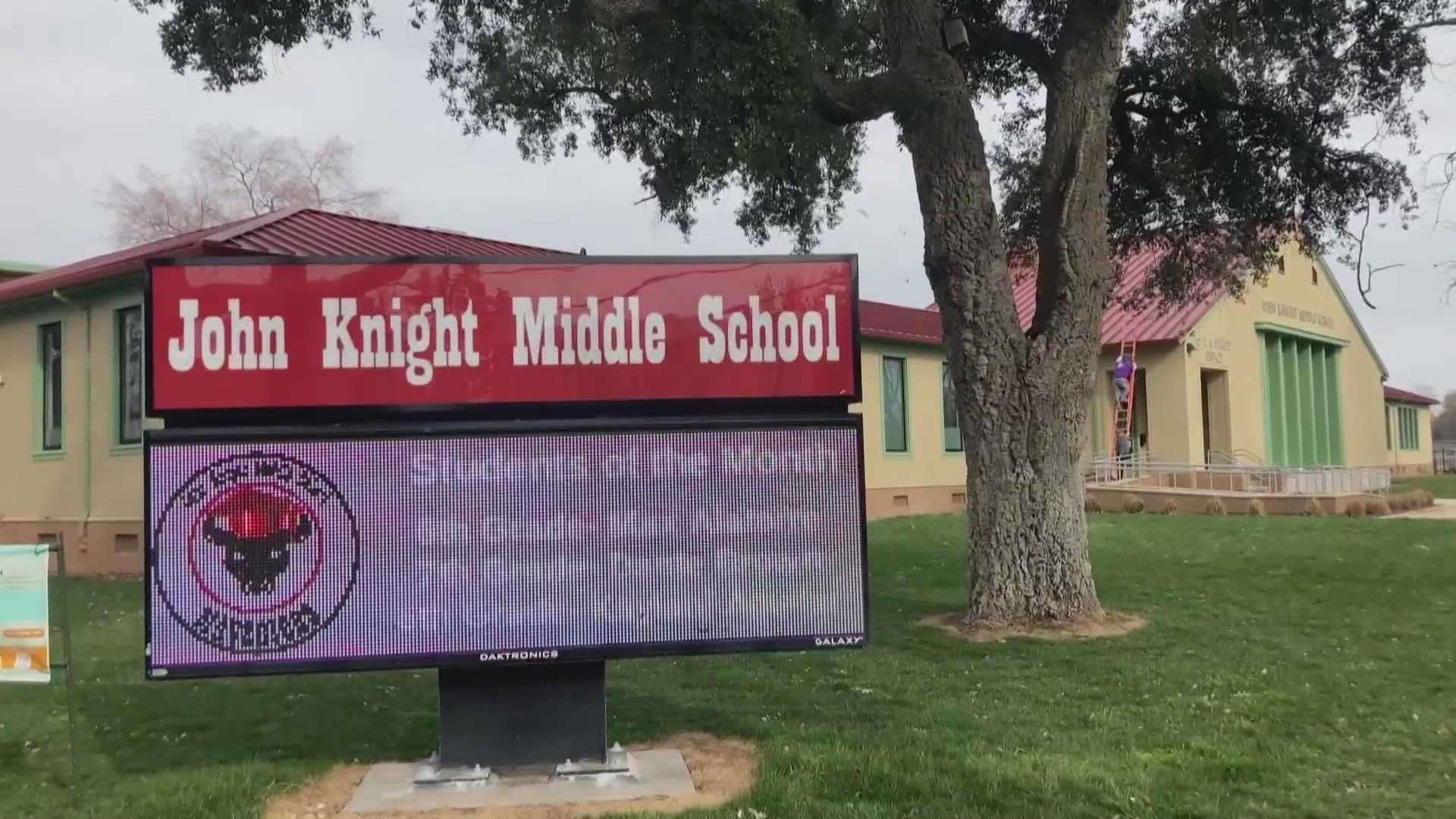 During a press conference Friday, the district said the student who allegedly posted the photos and hateful message is no longer welcomed on the campus at this time.