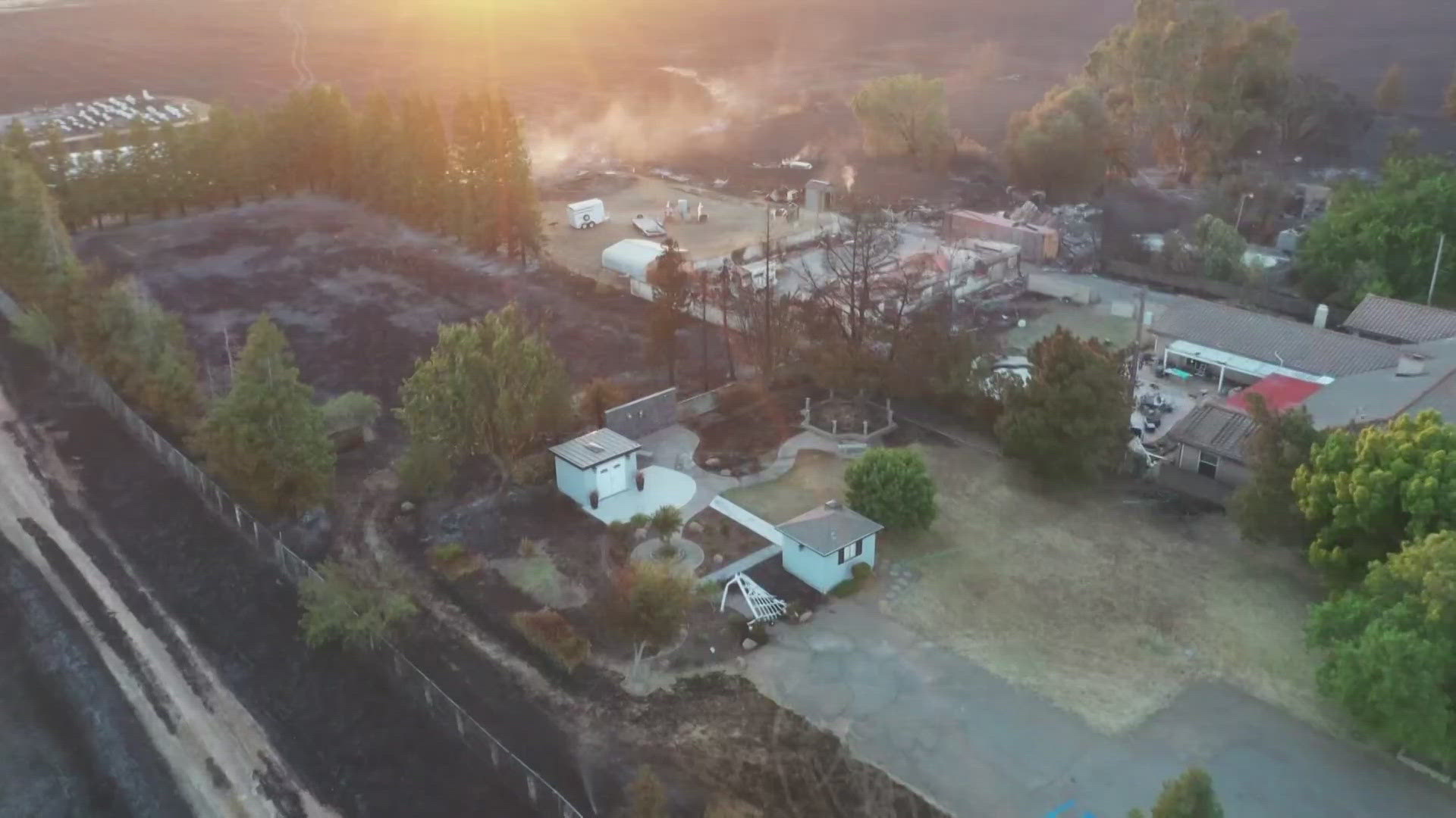 Fires burn in Sacramento, Sonoma, and Los Angeles counties Monday as red flag conditions continue.