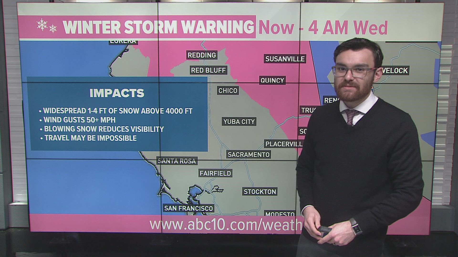 Our first major winter storm of the season enters into Northern California tonight. ABC10 meteorologist Brenden Mincheff has the latest on your Monday A.M. commute.