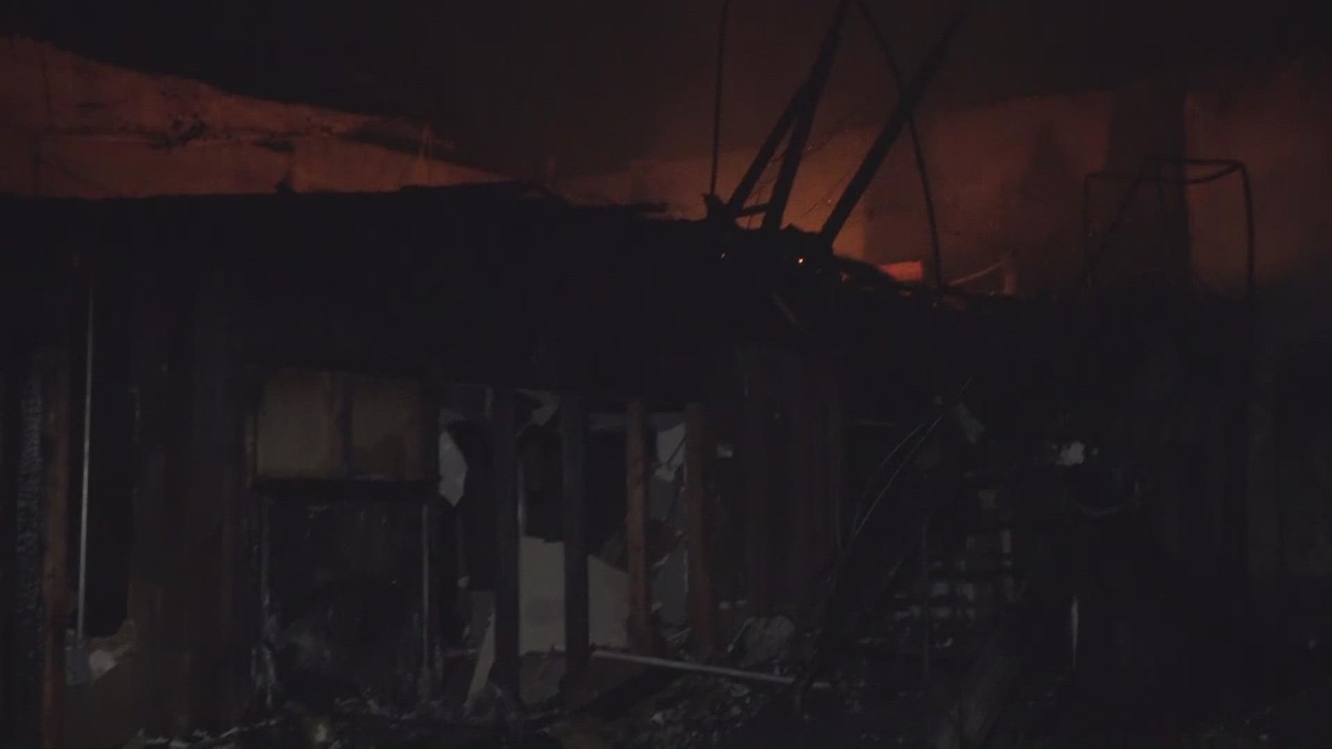 Crews with the West Sacramento Fire Department responded to reports of a fire around 12:30 a.m. and found heavy fire coming from the roof of a commercial building.