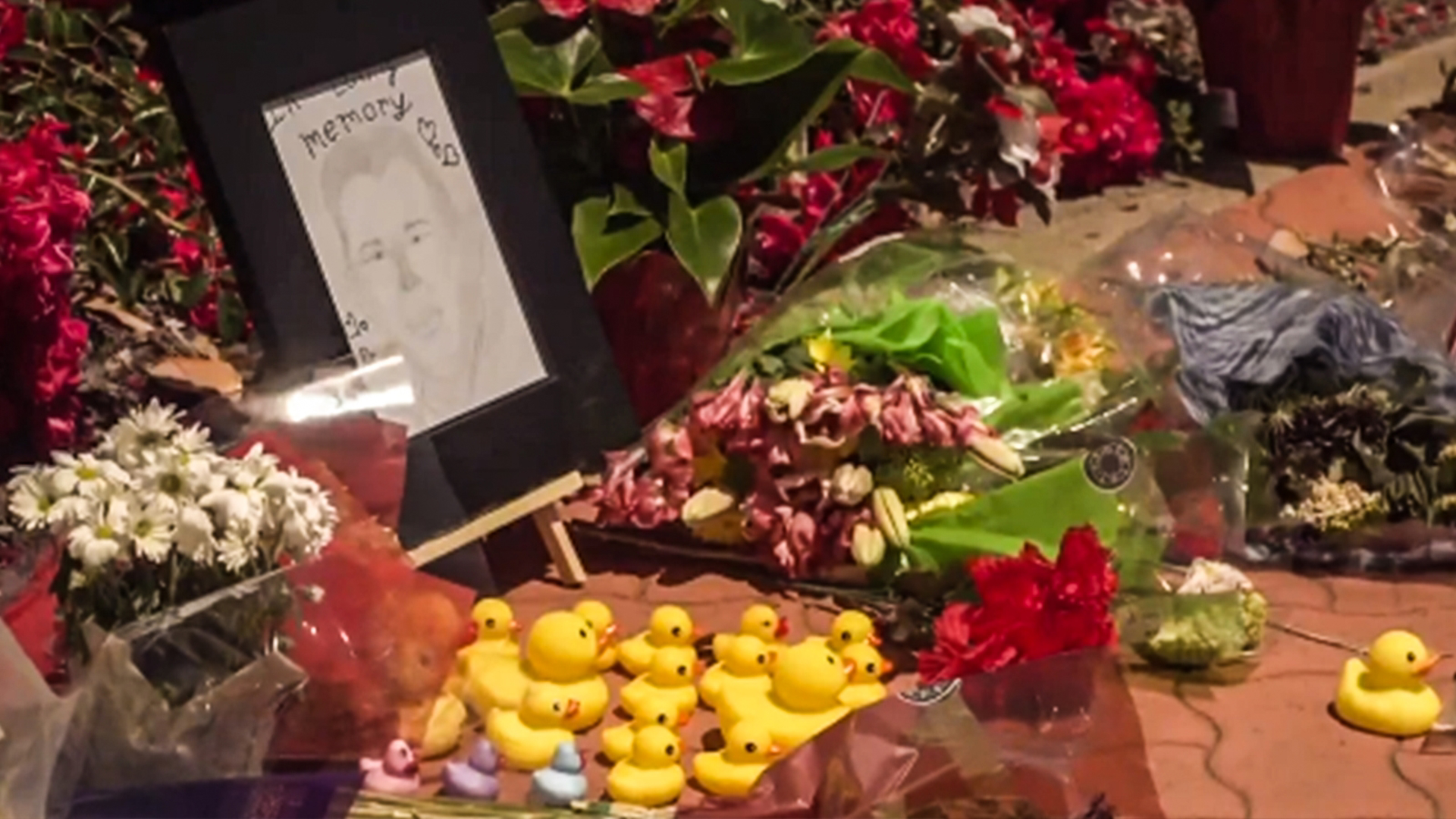 People are calling Casey Rivara a hero, and there’s a growing memorial where people are leaving behind flowers and dozens of rubber ducks to remember him.