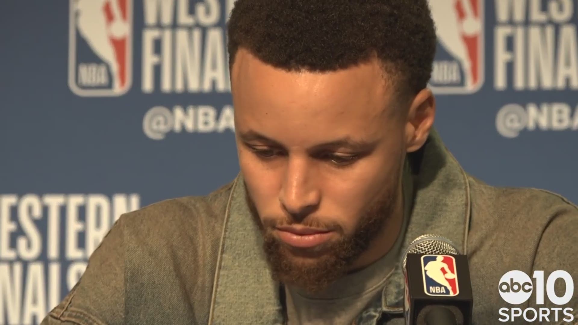 Warriors point guard Stephen Curry talks about Tuesday's 116-94 victory in Game 1 over the Portland Trail Blazers, his 36-point performance which included an NBA postseason record-tying nine three-pointers, and facing his brother Seth Curry in the Western Conference Finals.
