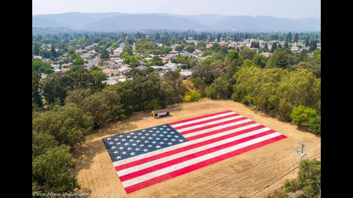Vacaville man's giant flag is a salute to first responders