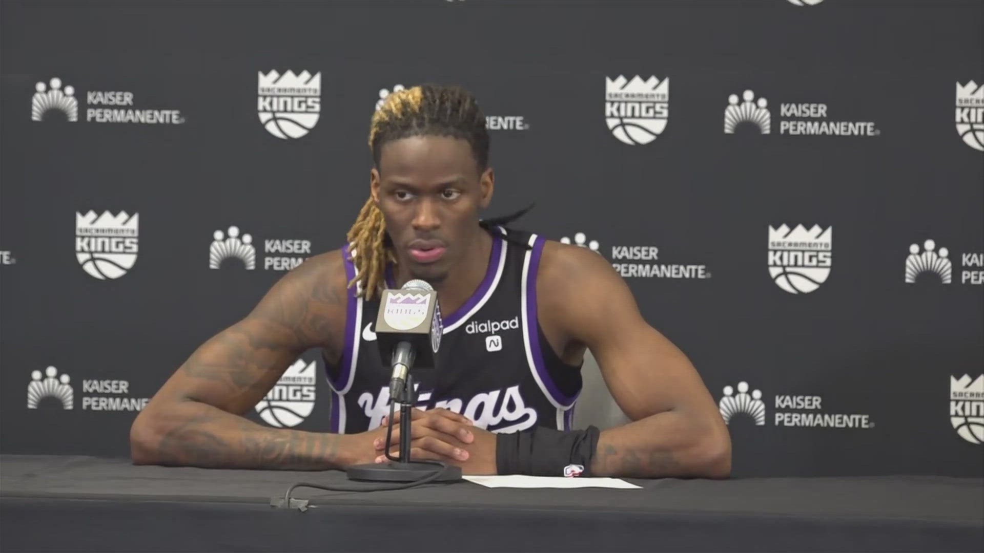 Keon Ellis speaks after the Sacramento Kings drop a game to the Boston Celtics in Sacramento.