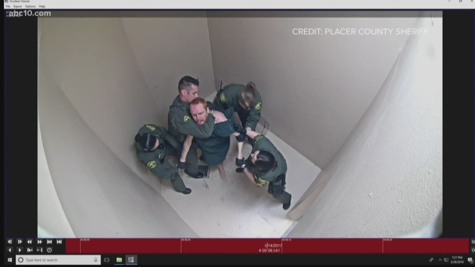 Newly released video shows Auburn Jail staff beating an inmate in an empty cell back in 2017. The video shows deputies slam inmate Beau Bangert against the wall of a cell using a plastic body shield before punching and tasing him repeatedly.