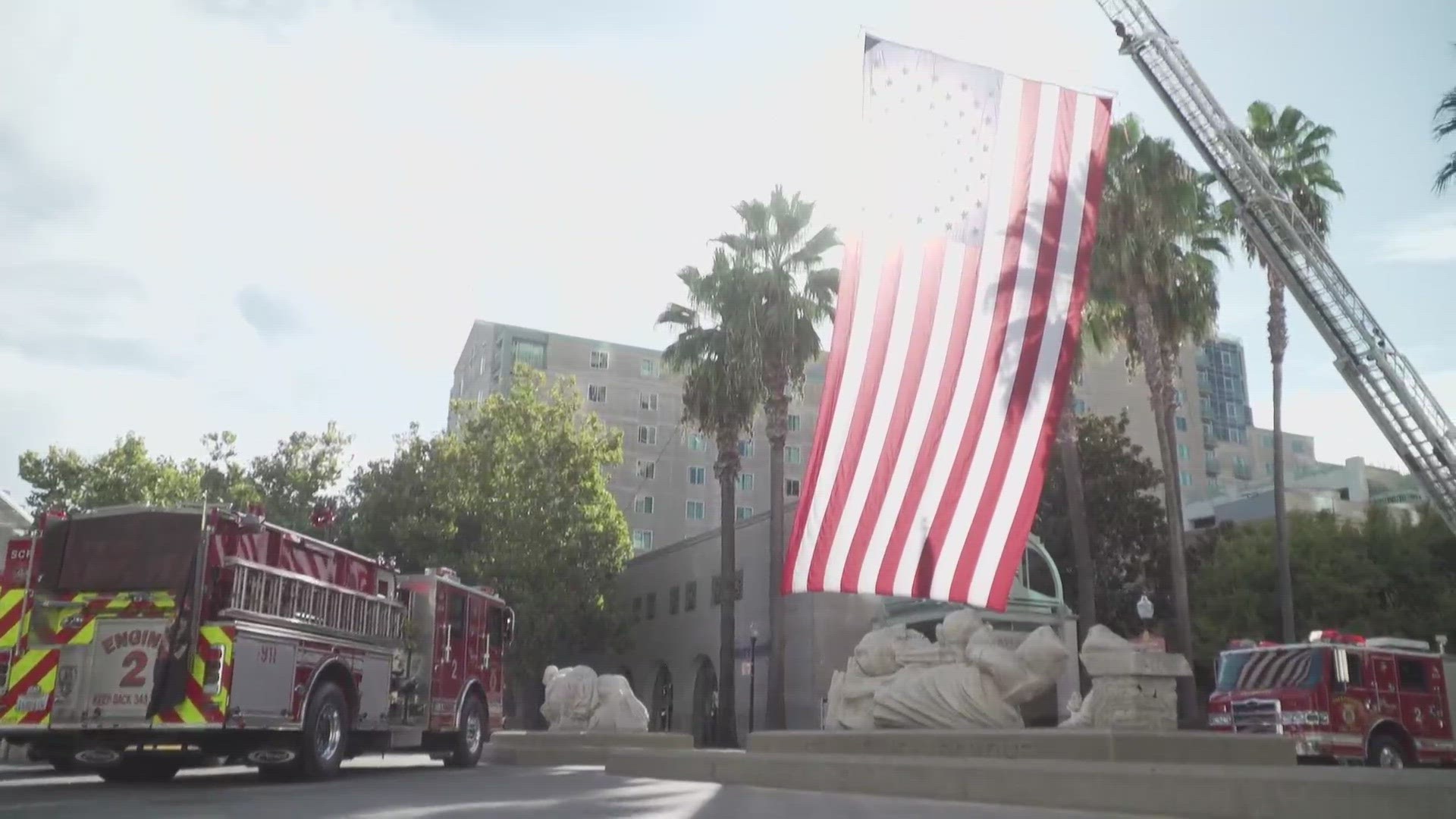 The memorial wall has more than 1,500 names of California firefighters who died in the line of duty since 1850.