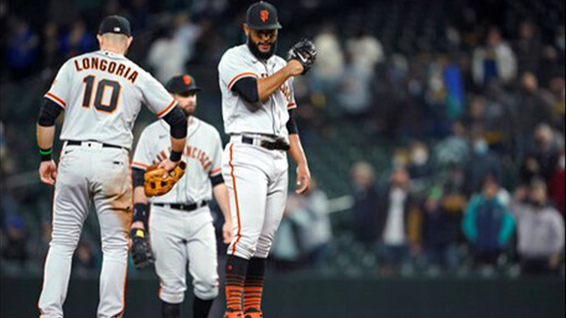 San Francisco Giant outfielder Luis González (51)at bat during MLB regular  season game between the Oakland Athletics and San Francisco Giants at  Oracle Park in San Francisco, Calif. on Apr. 27, 2022.