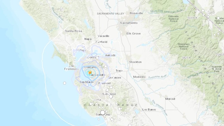 3.5 magnitude earthquake felt near San Leandro