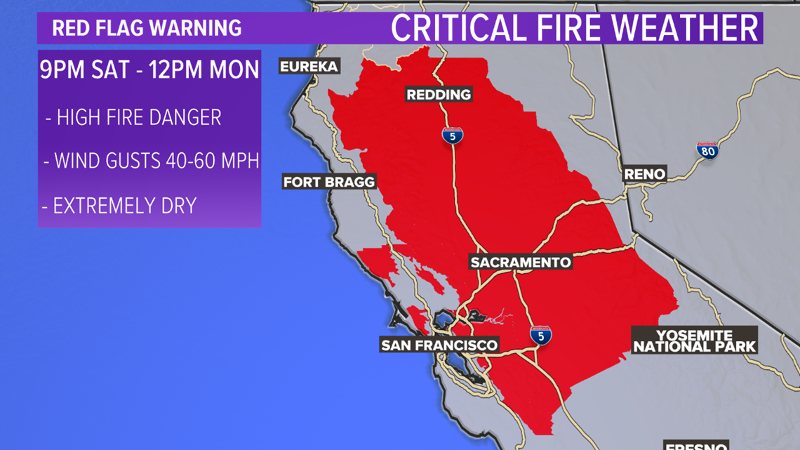 Red Flag Warning issued for parts of Northern California this weekend ...