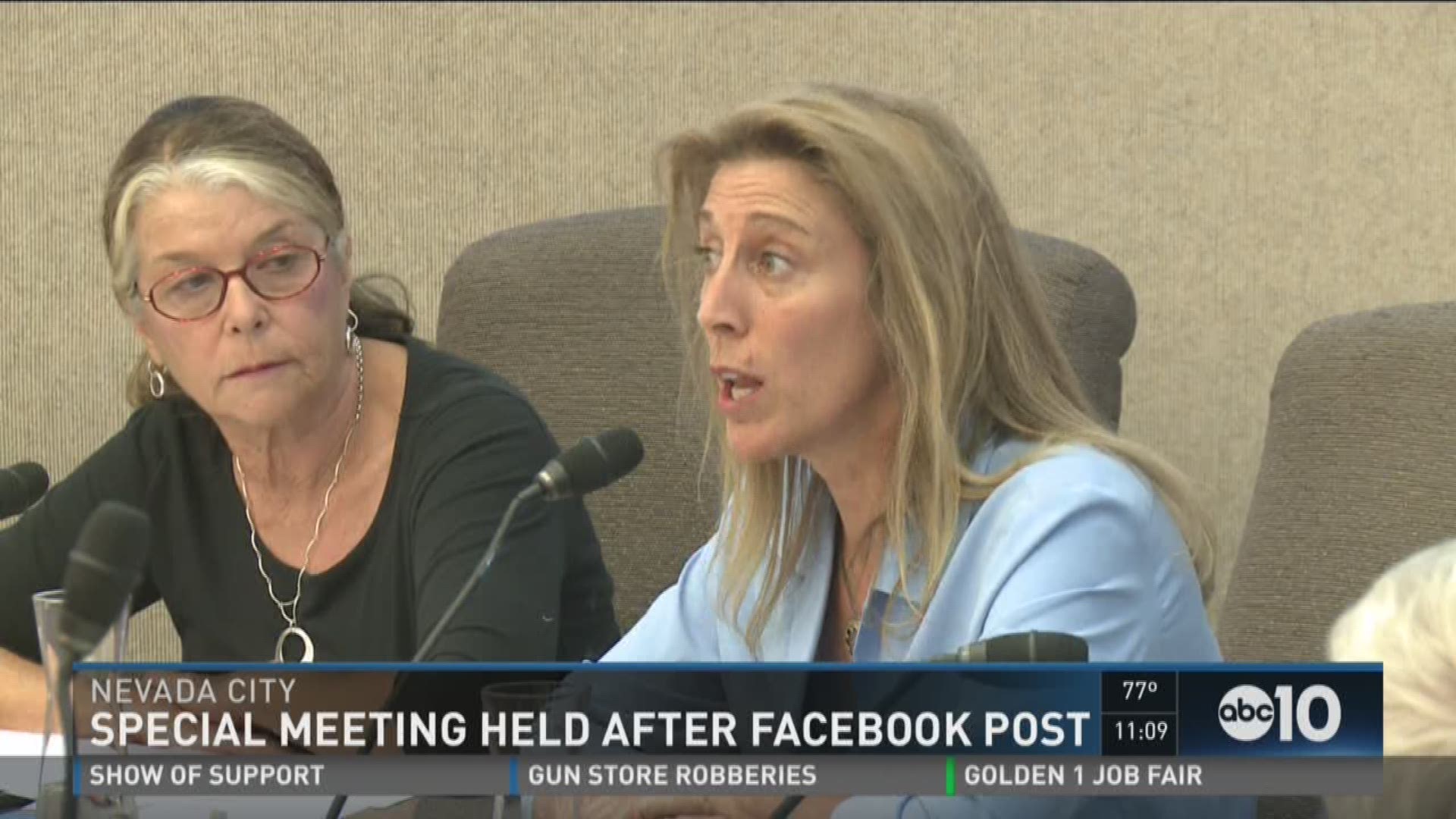 Nevada County councilwoman holds special meeting to apologize for controversial Facebook post. (July 13, 2016)