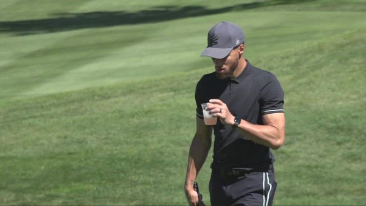 Stephen Curry tees off at American Century Championship with other celebrities