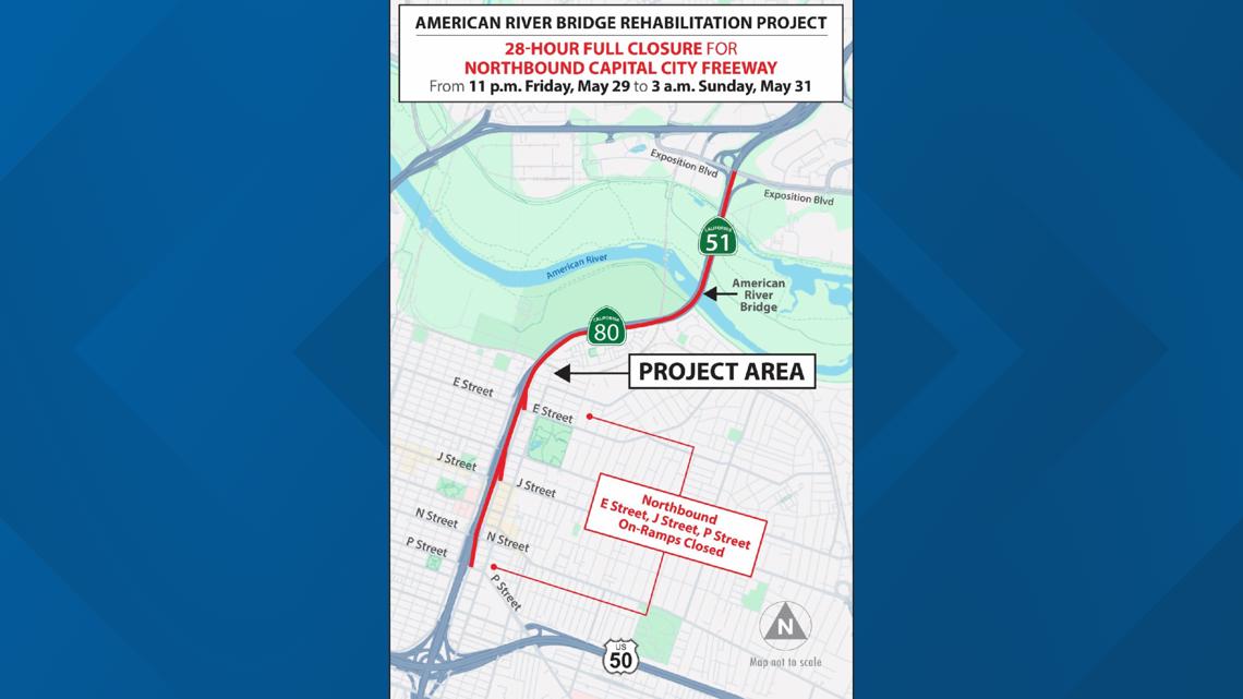 Northbound Business 80 to close for 28 hours over the weekend