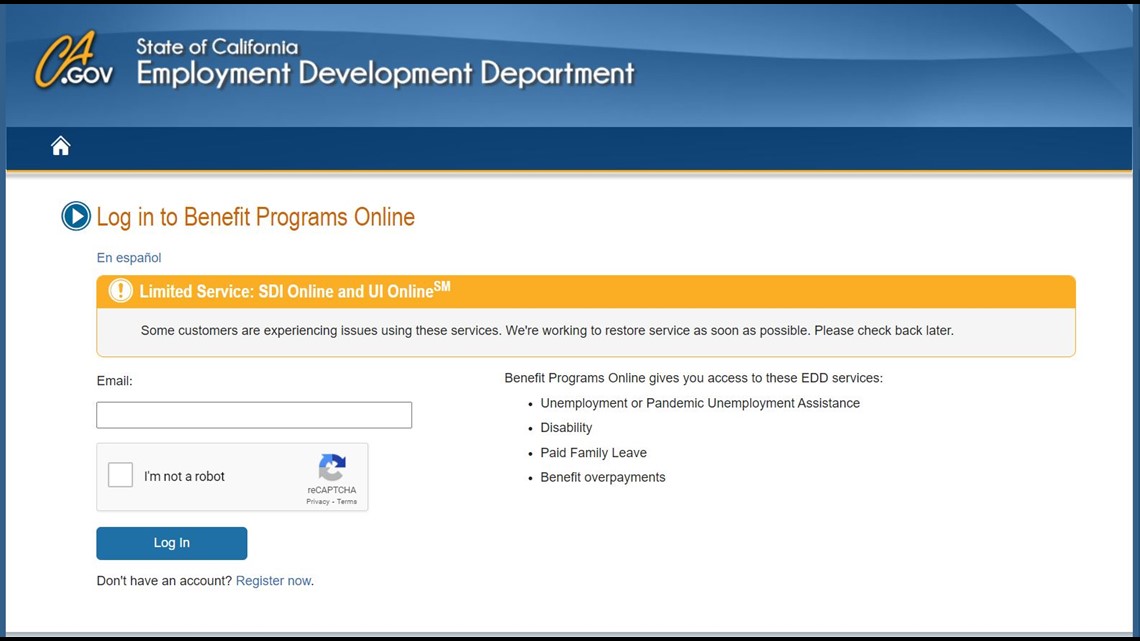 California's EDD website is down | abc10.com