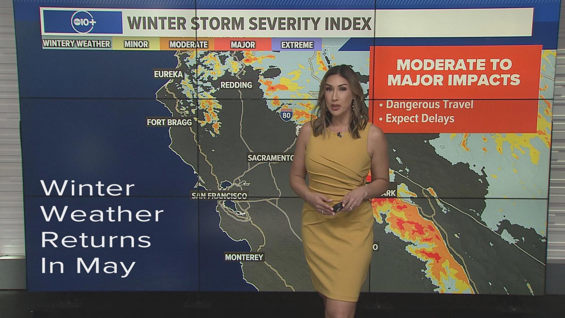 The weather change up will bring low temperatures to the northern California and snow to the Sierra Nevada.
