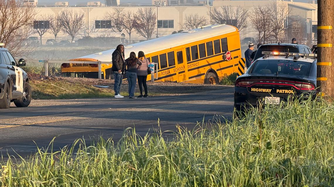 30–40 students safe after Sacramento school bus goes into Magpie Creek