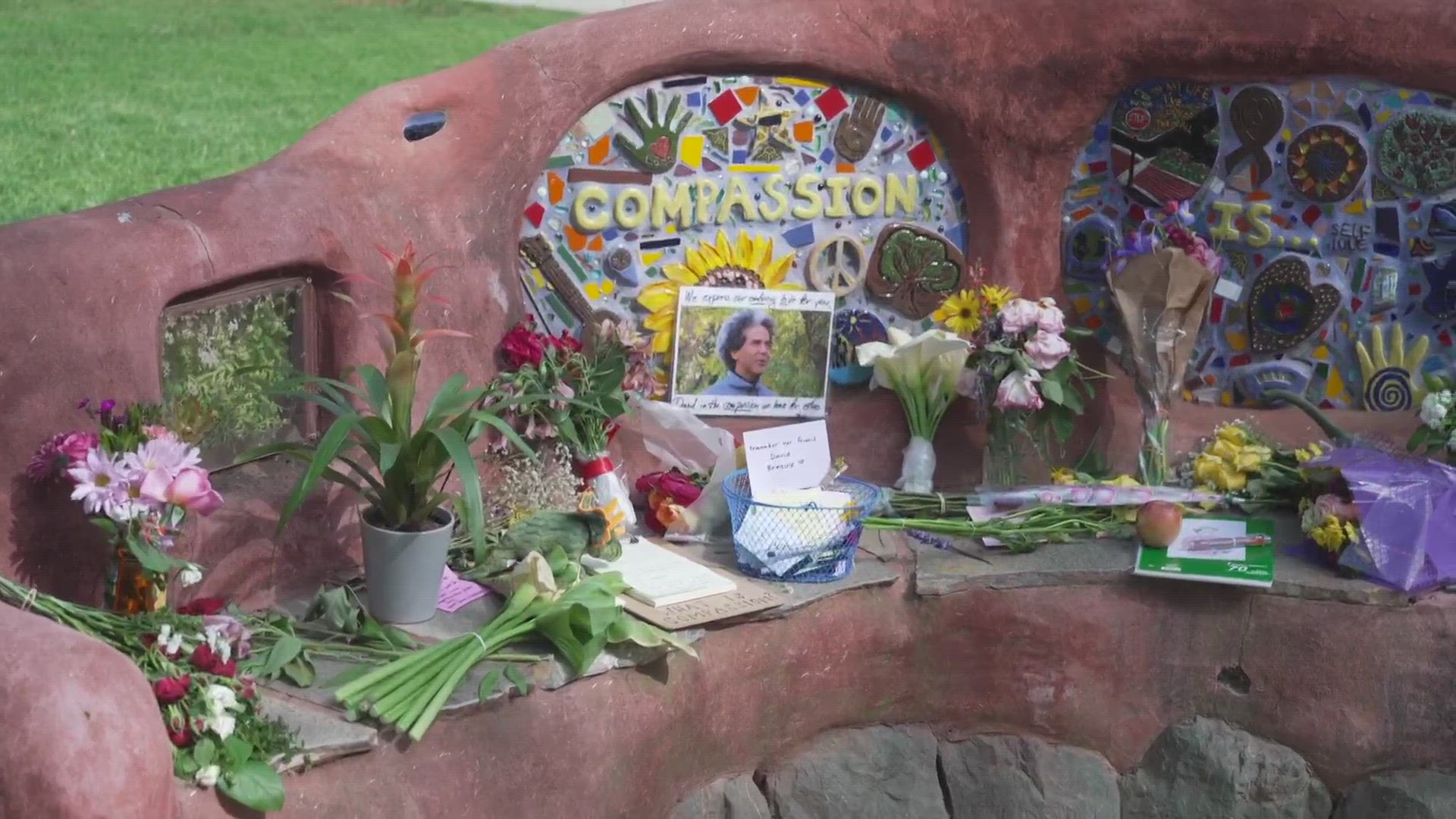 The Davis community says David made the community feel welcomed. The memorial at his compassion bench was continuing to grow, Friday.