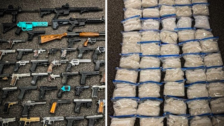 Traffic stop results in nearly 53 pounds of meth, 62 guns confiscated in Sacramento