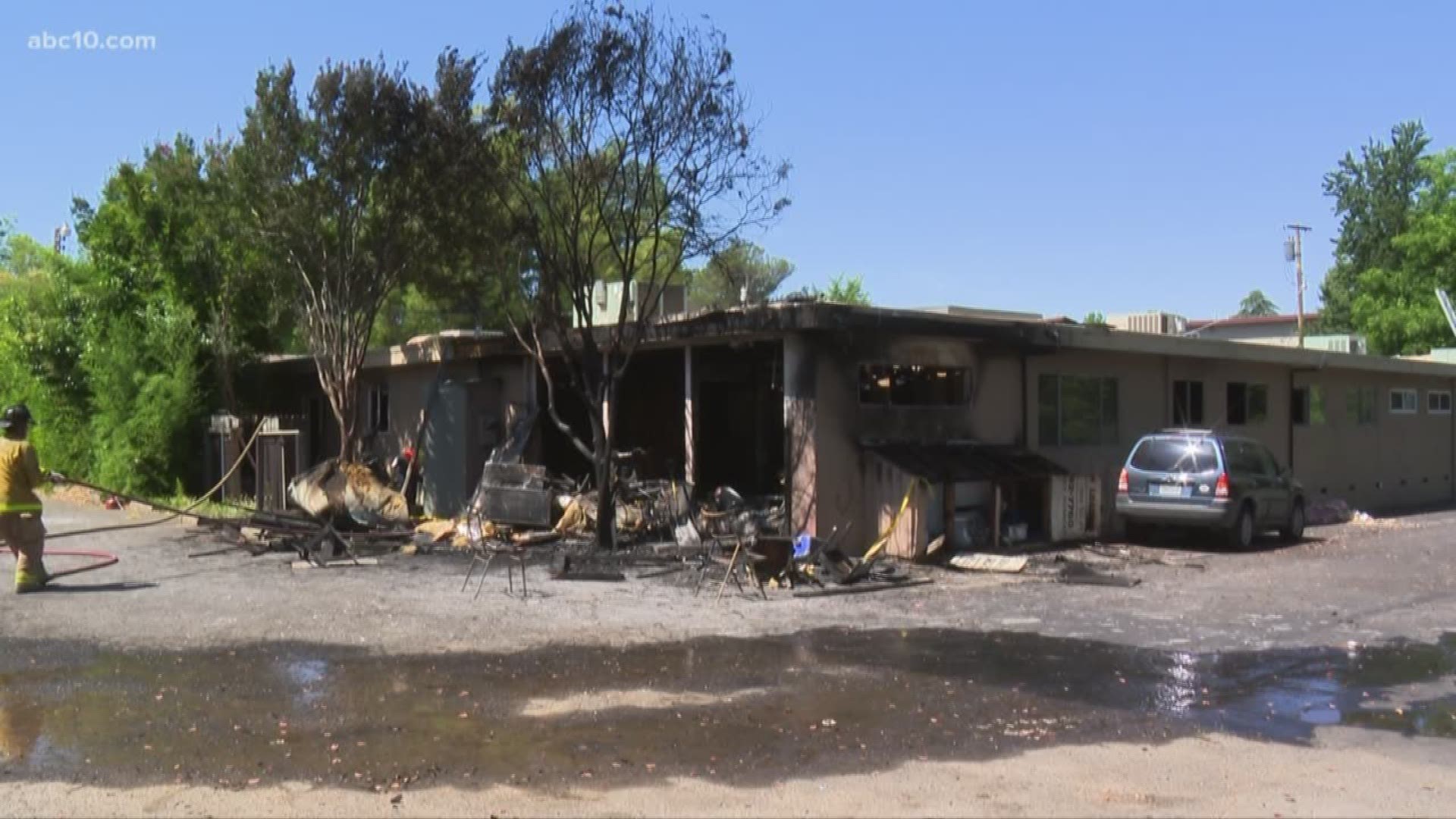 The fire started around 9 a.m. on Sunset Avenue in Fair Oaks.