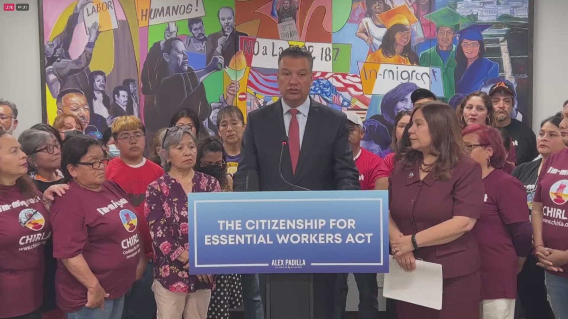 This is Padilla's second time trying to pass the Citizenship for Essential Workers Act.