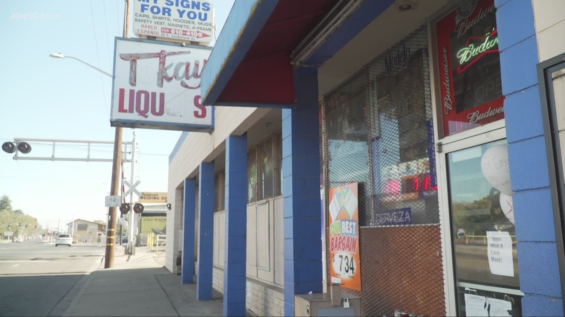 Officers were called out to Tokay Liquors on East Lockeford where they found the clerk, Gurminder Singh Parmar, unconscious suffering from a gunshot wound.