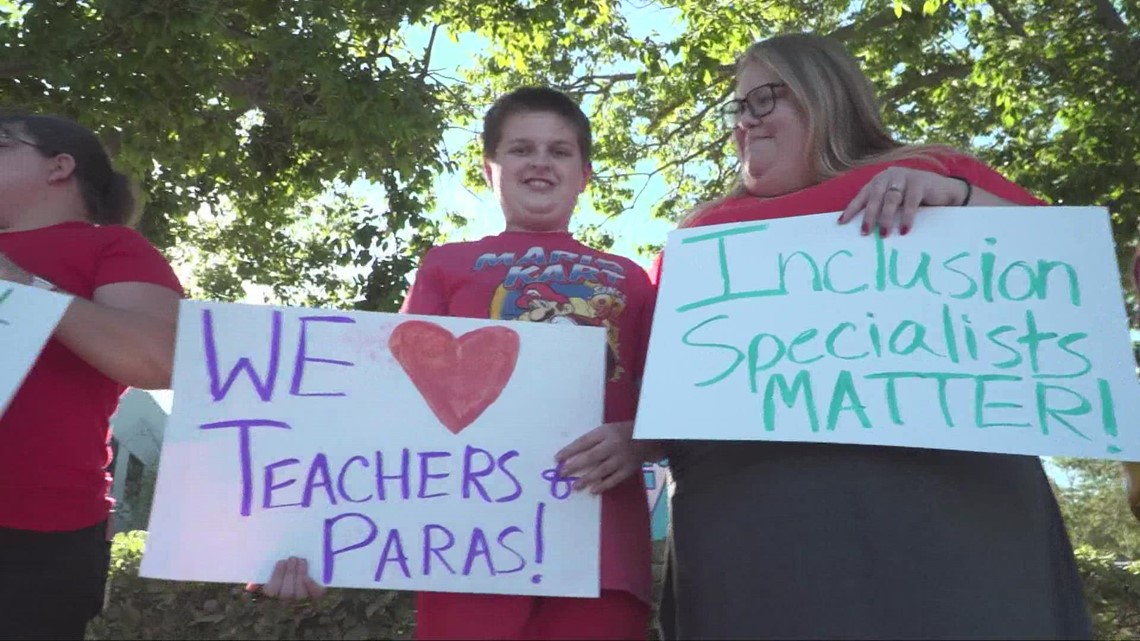 Elk Grove Unified inclusion specialists, parents protest 'trickle down effect'