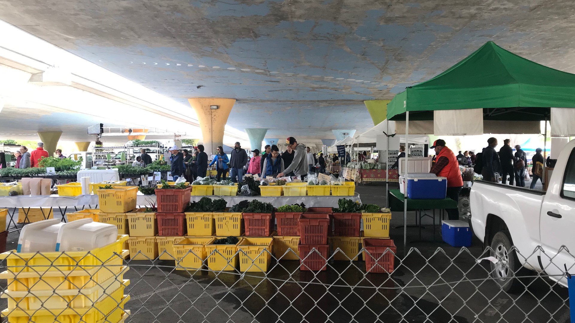 It wasn’t business as usual at the Sacramento farmers market under I-80 on Sunday morning, but people still came for shopping.