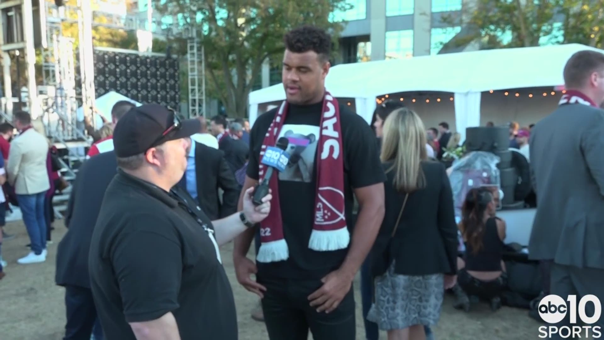 San Francisco 49ers defensive end & Sacramento native Arik Armstead talks to ABC10's Sean Cunningham from the Block Party celebrating the expansion of MLS