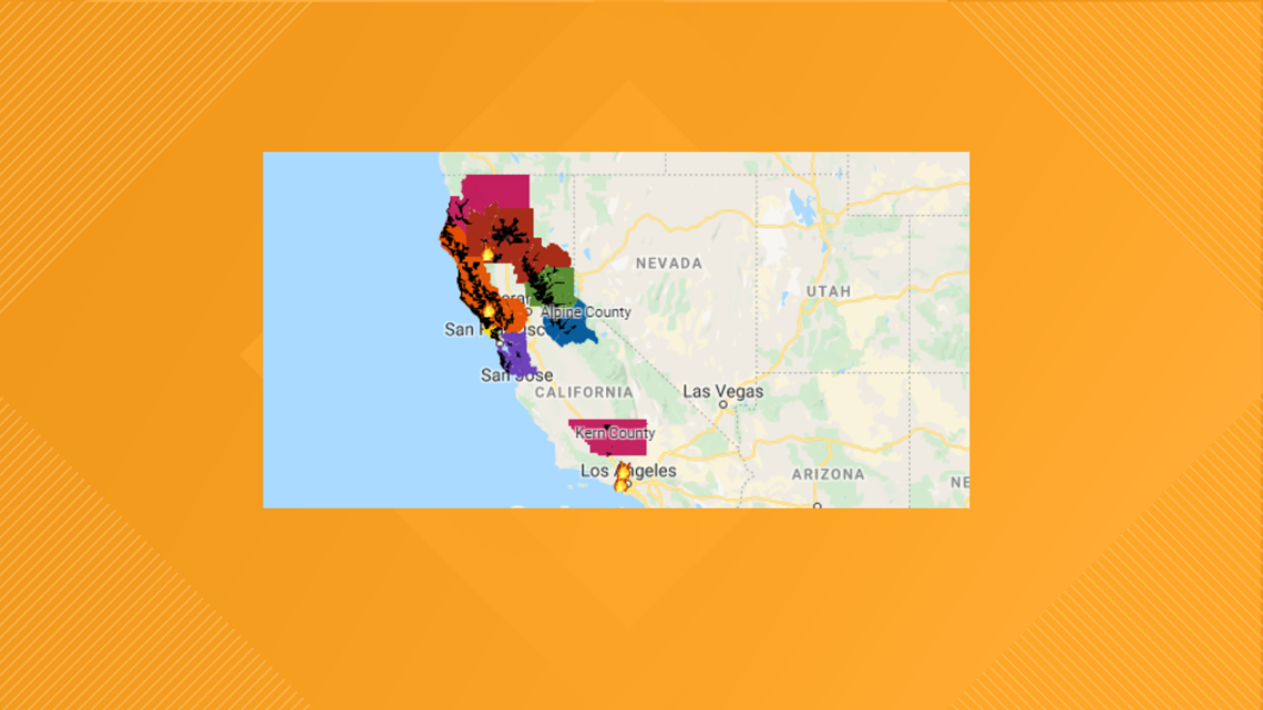 PG&E updated power outage map  Here's when and where the power is out 