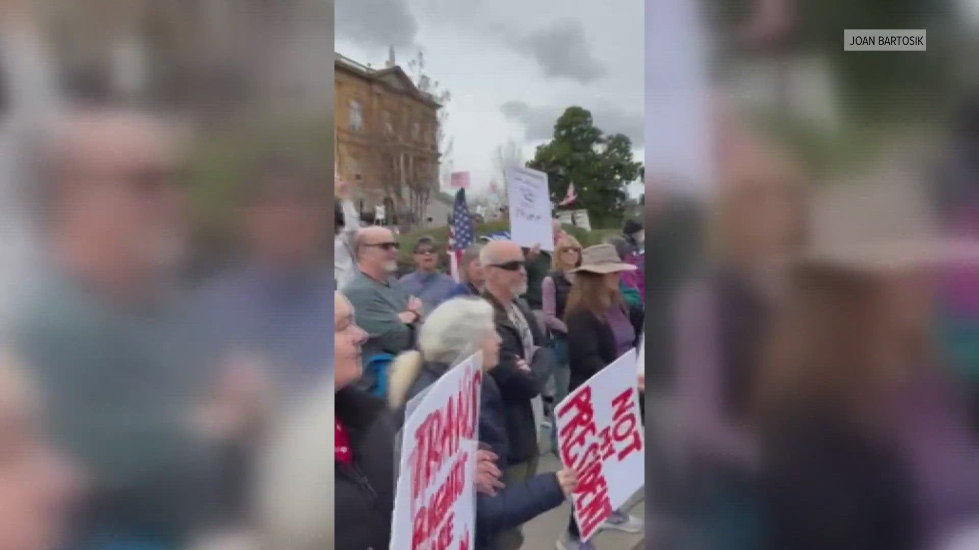 Protesters rallied at the Capitol on Monday, but protests also happened in rural communities like Auburn as well.