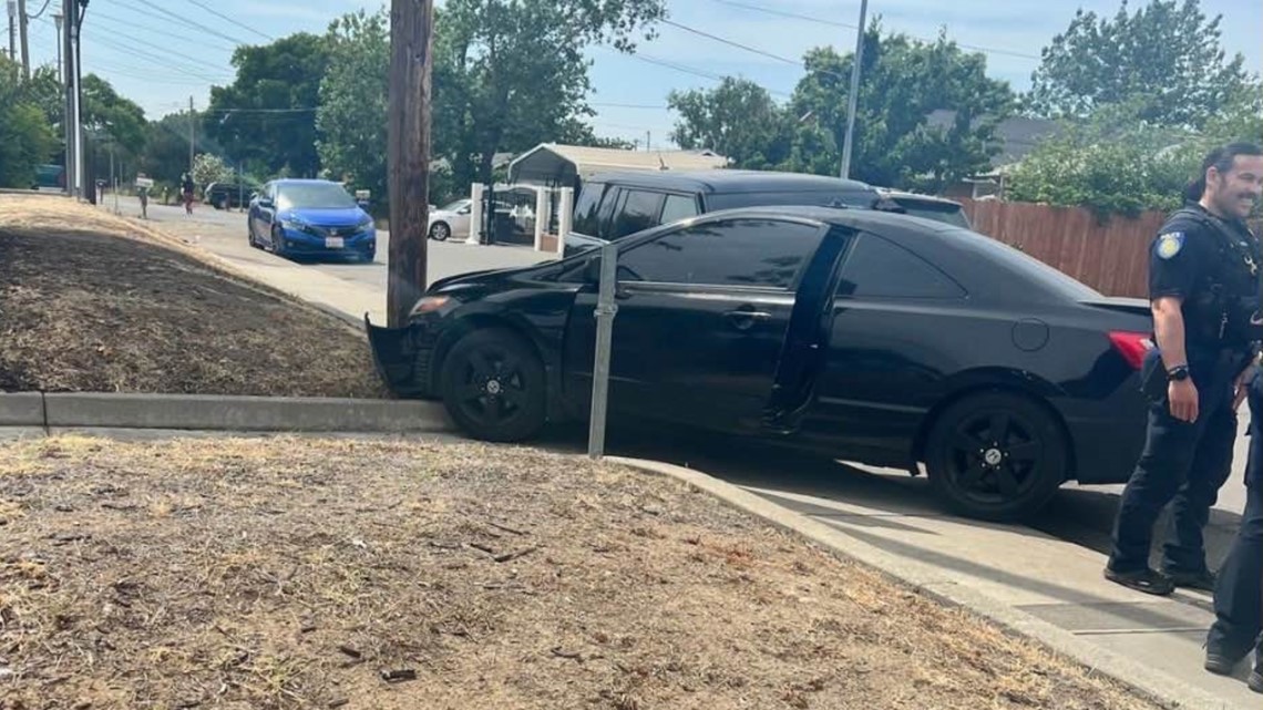 13-year-old driving stolen vehicle crashes into parked cars | abc10.com