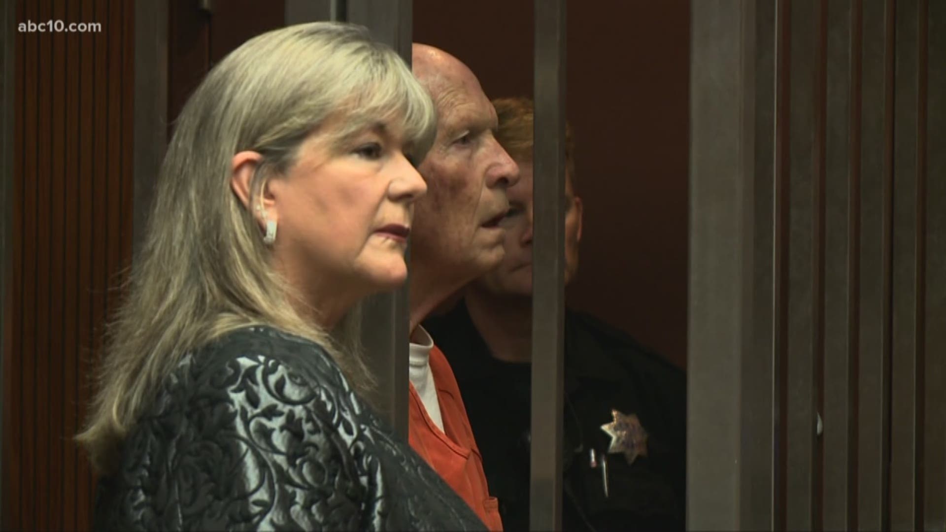 The accused Golden State Killer Joseph DeAngelo, 72, seemed to stare into the distance from inside a cage in the jailhouse courtroom, his mouth agape as the judge read off all the charges against him.