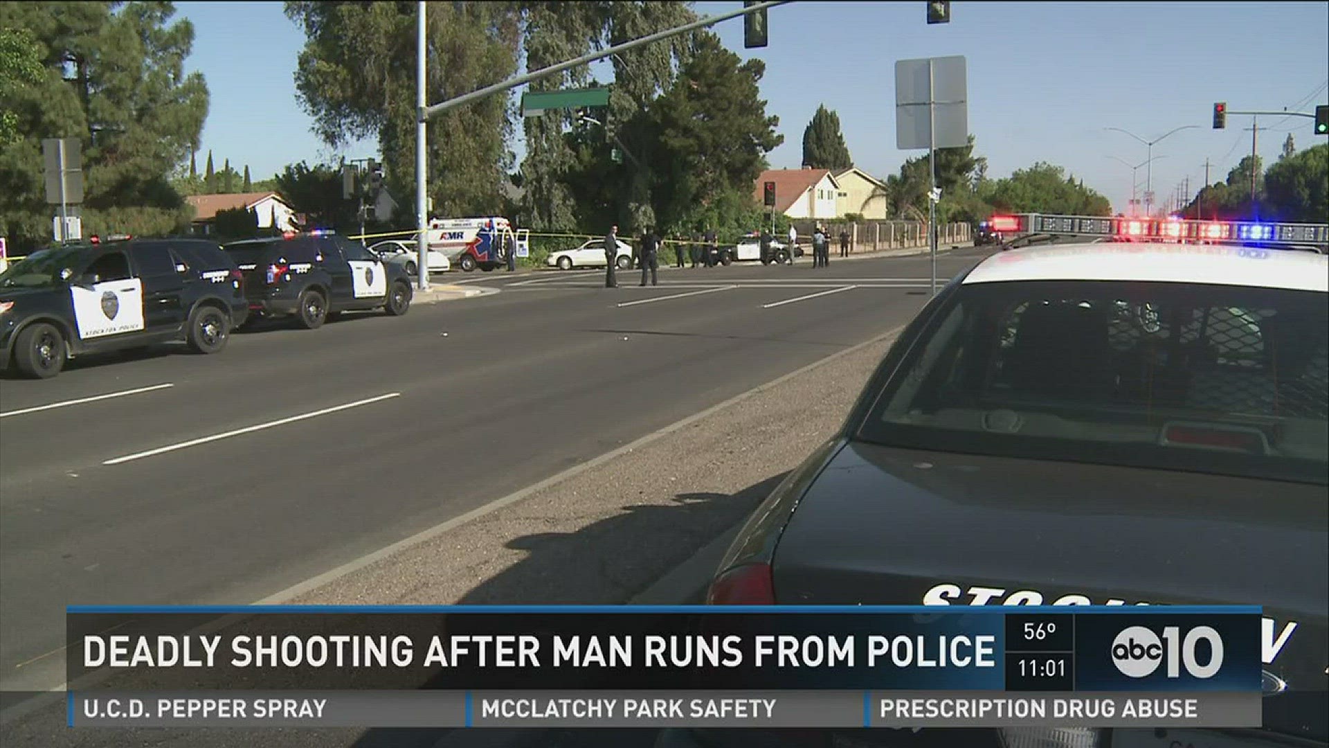 Man shot by police in Stockton after refusing to yield to authorities. (April 13, 2016)