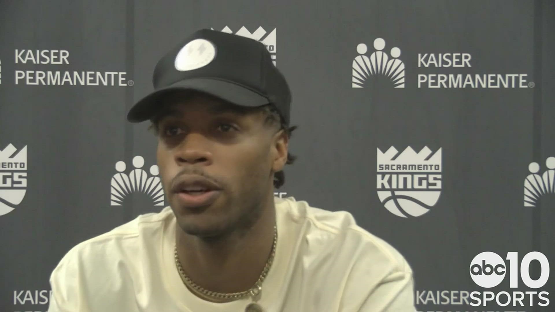 Buddy Hield talks about Wednesday night's season opening 124-121 win in Portland over the Trail Blazers and tying Peja Stojakovic 3-point mark in Sacramento history.