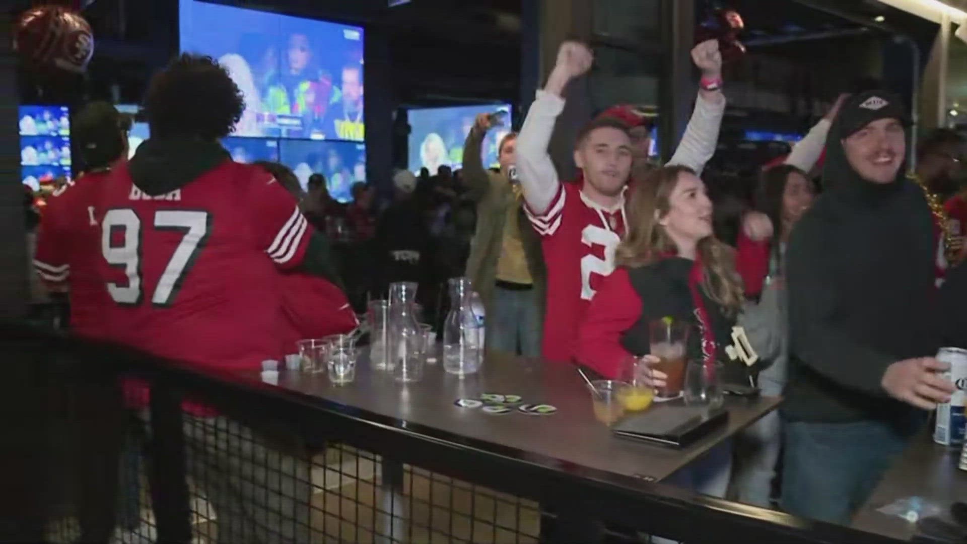 Super Bowl 2024 | San Francisco 49ers fans react to big plays in Sacramento