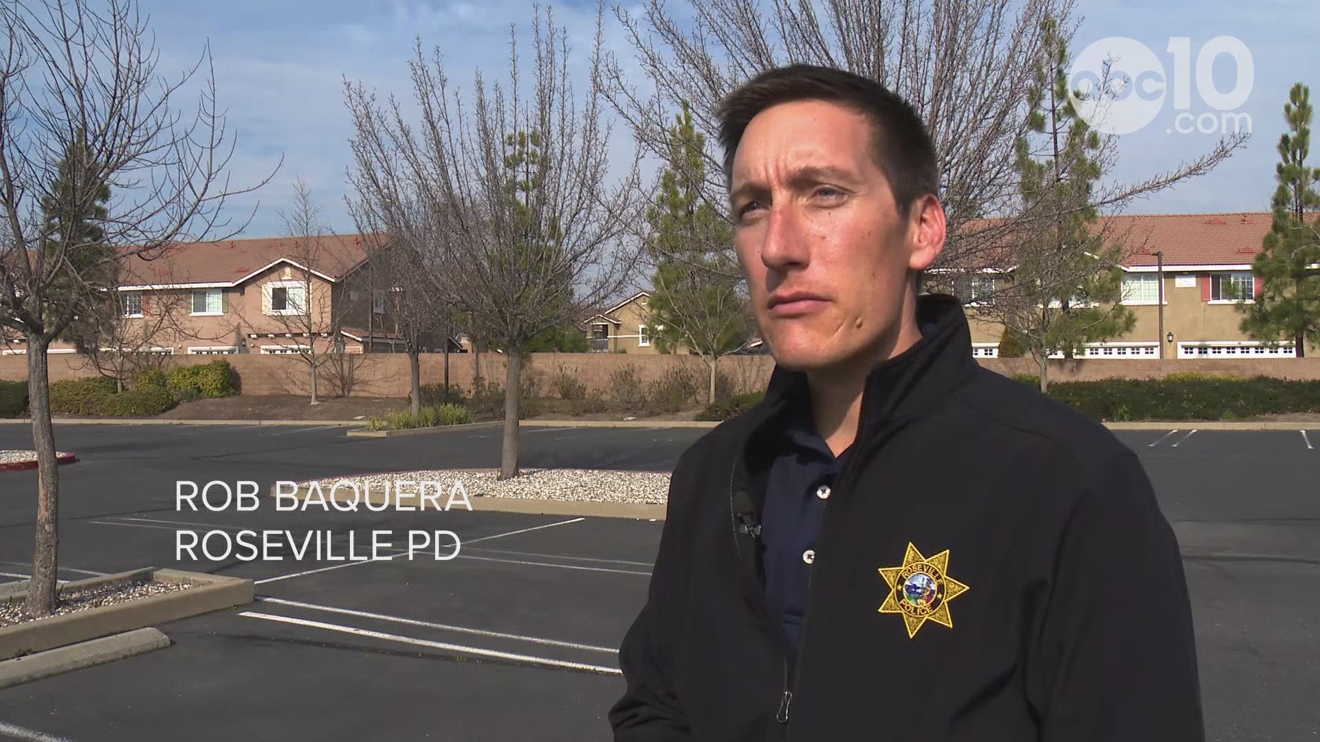 Roseville Police Officer Rob Baquera provides an update on the standoff at a home on Stonecrest Drive in West Roseville.
