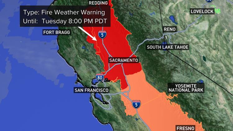 Northern California to see high fire danger, heat through Wednesday
