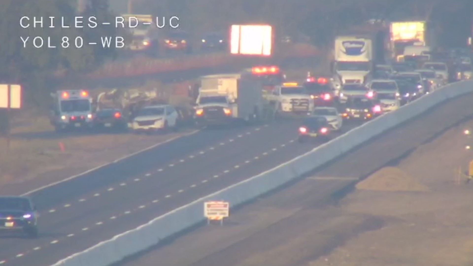 Crash on eastbound I80 in Davis near Mace Boulevard