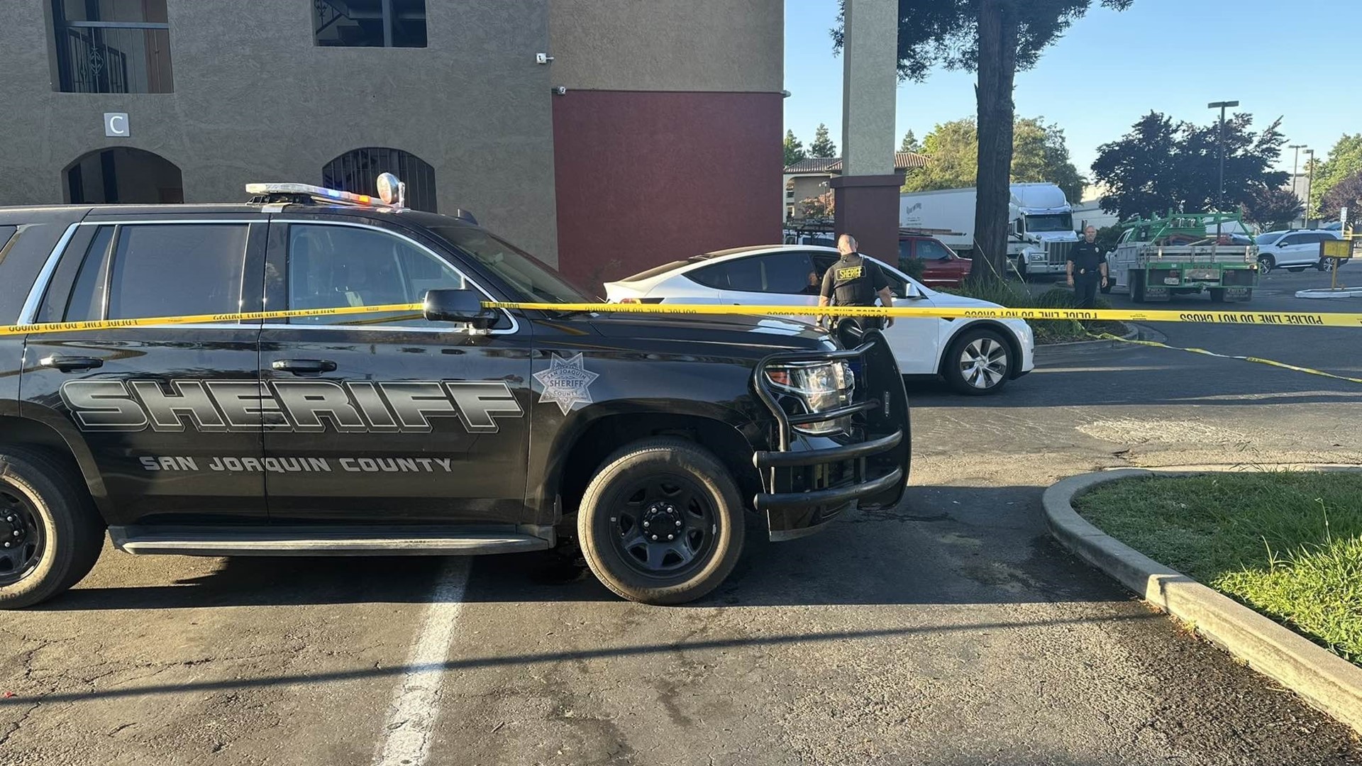 A Stockton police sergeant was shot while on duty Wednesday, according to the police department.