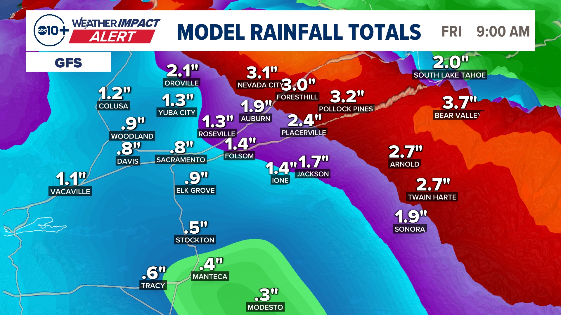 California Winter Storm: How much rain, snow is expected | abc10.com