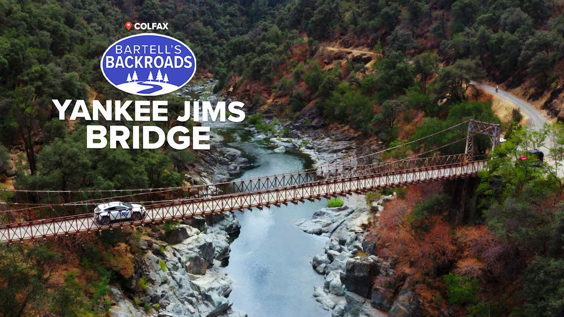 This old bridge literally swings back and forth in the wind. Drive across it if you dare.